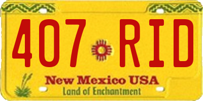 NM license plate 407RID