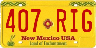 NM license plate 407RIG