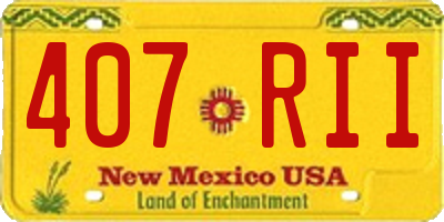 NM license plate 407RII