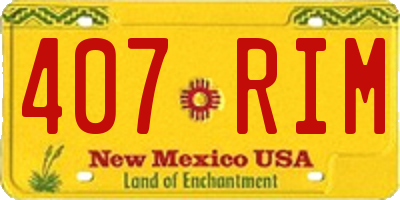 NM license plate 407RIM