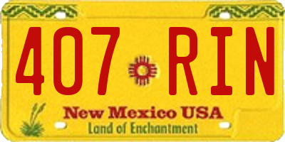 NM license plate 407RIN