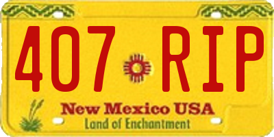 NM license plate 407RIP