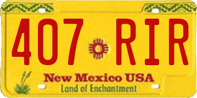 NM license plate 407RIR