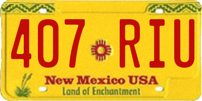 NM license plate 407RIU