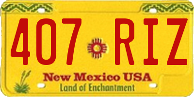 NM license plate 407RIZ