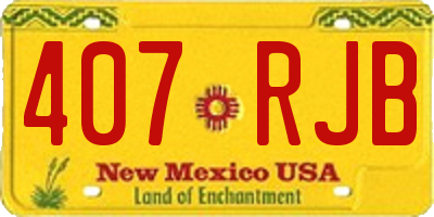 NM license plate 407RJB