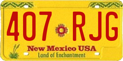 NM license plate 407RJG