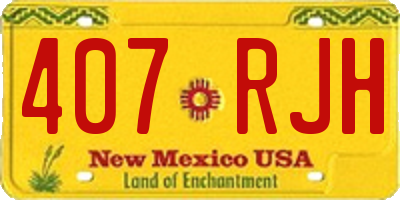 NM license plate 407RJH