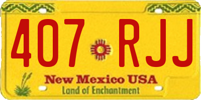 NM license plate 407RJJ
