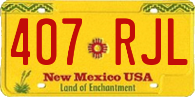 NM license plate 407RJL