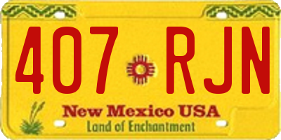 NM license plate 407RJN