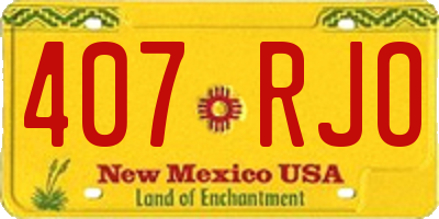 NM license plate 407RJO
