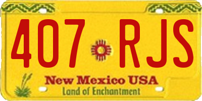 NM license plate 407RJS