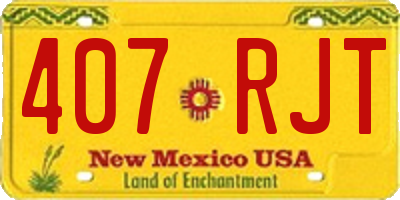 NM license plate 407RJT