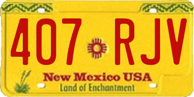NM license plate 407RJV