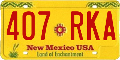 NM license plate 407RKA