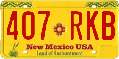 NM license plate 407RKB