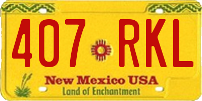 NM license plate 407RKL