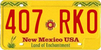 NM license plate 407RKO