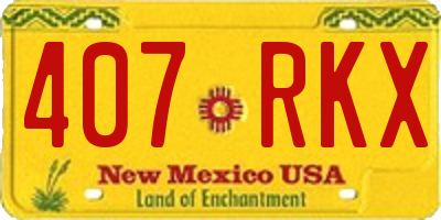 NM license plate 407RKX