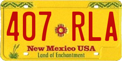 NM license plate 407RLA
