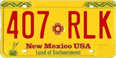 NM license plate 407RLK