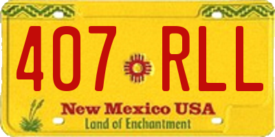 NM license plate 407RLL