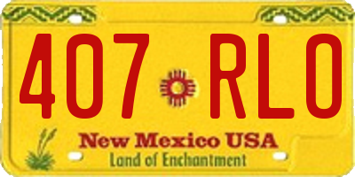 NM license plate 407RLO