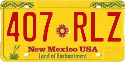 NM license plate 407RLZ