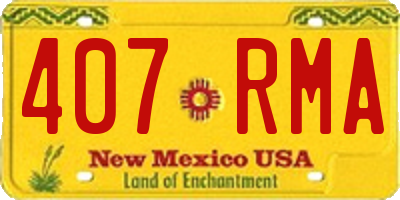 NM license plate 407RMA
