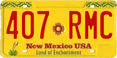NM license plate 407RMC