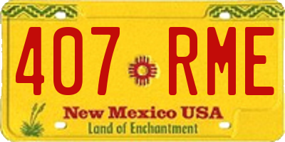 NM license plate 407RME