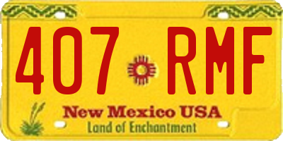 NM license plate 407RMF