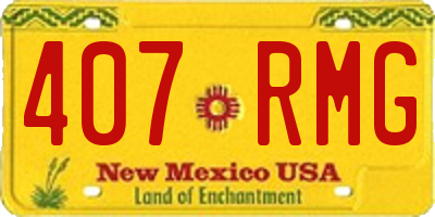 NM license plate 407RMG