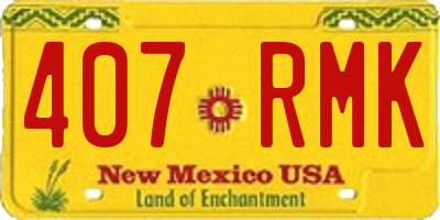 NM license plate 407RMK