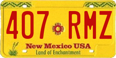 NM license plate 407RMZ