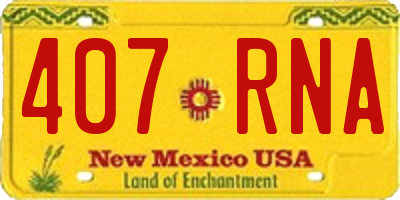 NM license plate 407RNA