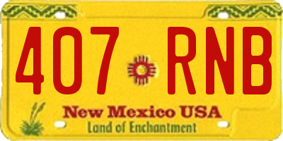 NM license plate 407RNB