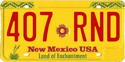 NM license plate 407RND