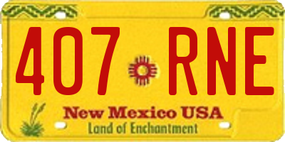 NM license plate 407RNE