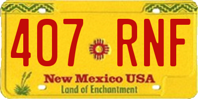 NM license plate 407RNF