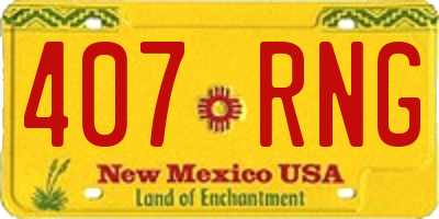 NM license plate 407RNG