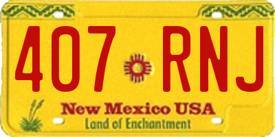 NM license plate 407RNJ