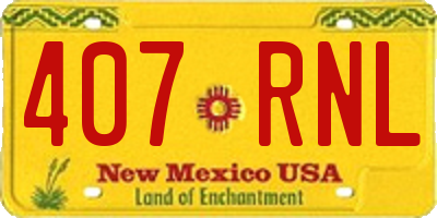 NM license plate 407RNL