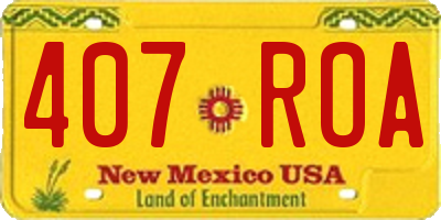 NM license plate 407ROA