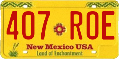 NM license plate 407ROE