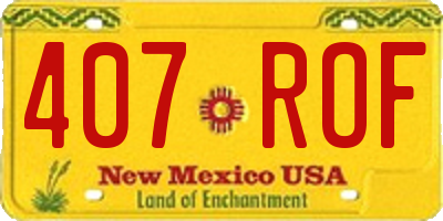 NM license plate 407ROF