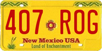 NM license plate 407ROG
