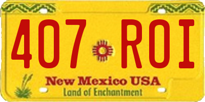NM license plate 407ROI