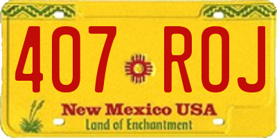 NM license plate 407ROJ